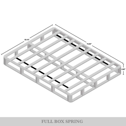 Sommier à lattes en bois massif CraftPorch de 5 pouces avec revêtement en lin gris chaud