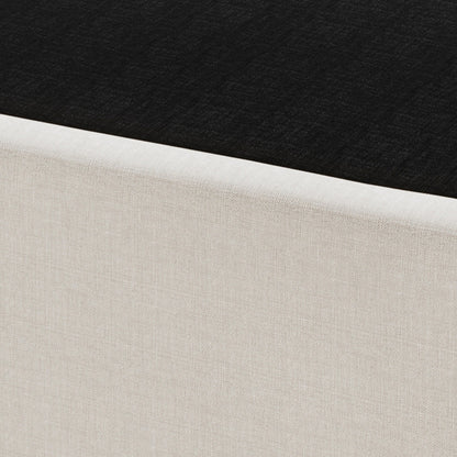 Sommier à lattes en bois massif CraftPorch de 5 pouces avec revêtement en lin gris chaud