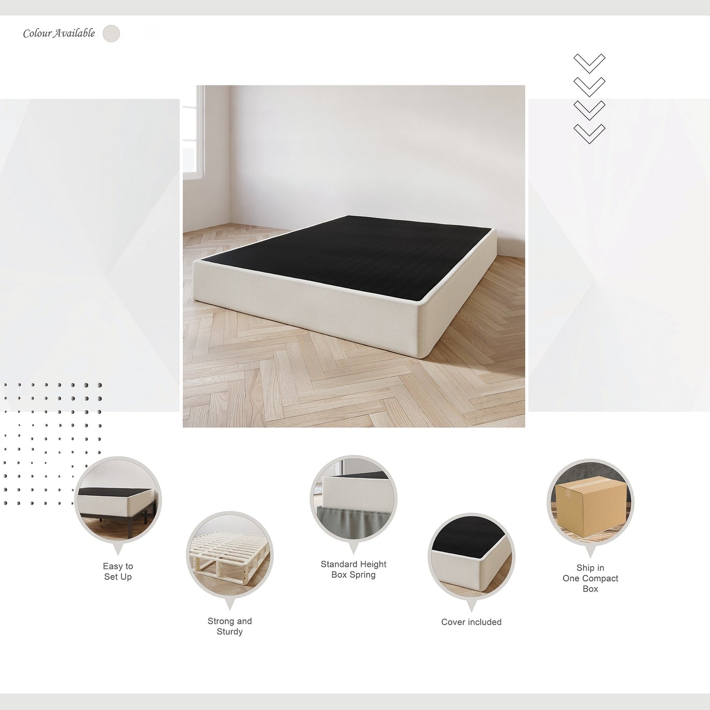 Sommier à lattes en bois massif de 8 pouces de CraftPorch