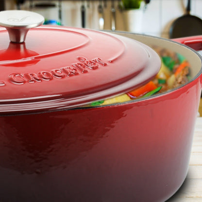 Casserole en fonte émaillée Crock Pot Artisan 7 quarts, ovale, rouge écarlate
