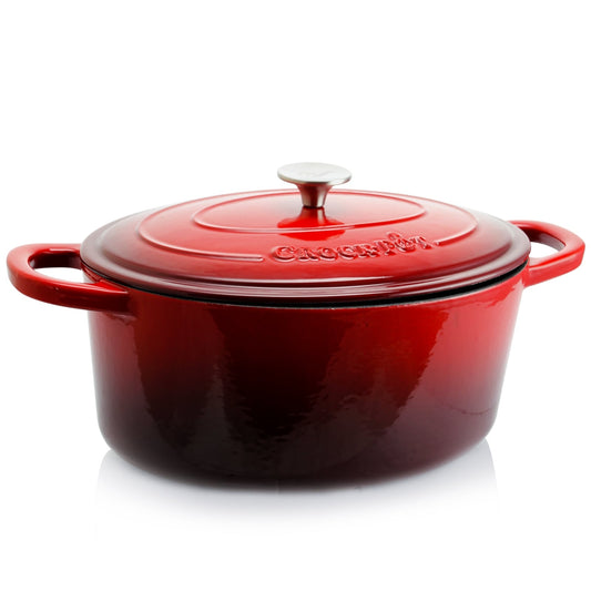 Casserole en fonte émaillée Crock Pot Artisan 7 quarts, ovale, rouge écarlate