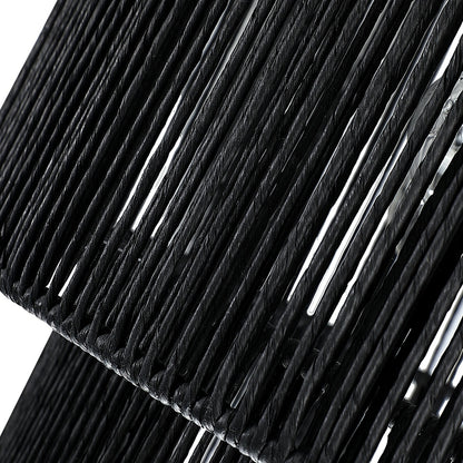 Luminaire suspendu à 4 lumières en rotin noir, modèle Cynthia - 56 cm de largeur