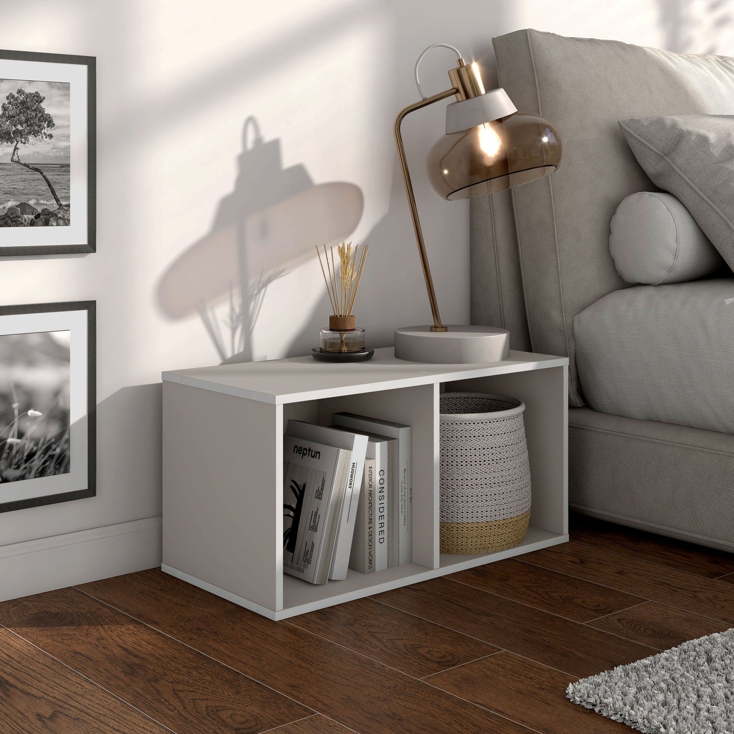 DH BASIC Modern Wood Customizable Stackable Storage Organizer - Cube Shelves, Drawer Cabinet, Bookcase with Doors by Denhour