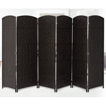 Paravent de séparation de pièce, hauteur 1,8 m, en fibre tressée, pliable, pour plus d'intimité.
