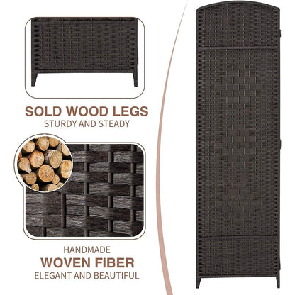 Paravent de séparation de pièce, hauteur 1,8 m, en fibre tressée, pliable, pour plus d'intimité.