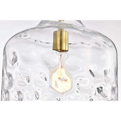 Daelan Clear Dimpled Glass Single Light Pendant Light - 12in