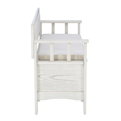 Banc d'entrée avec rangement et couvercle rabattable en bois Dahlia