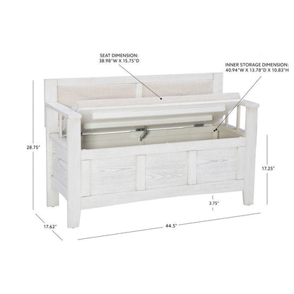 Banc d'entrée avec rangement et couvercle rabattable en bois Dahlia