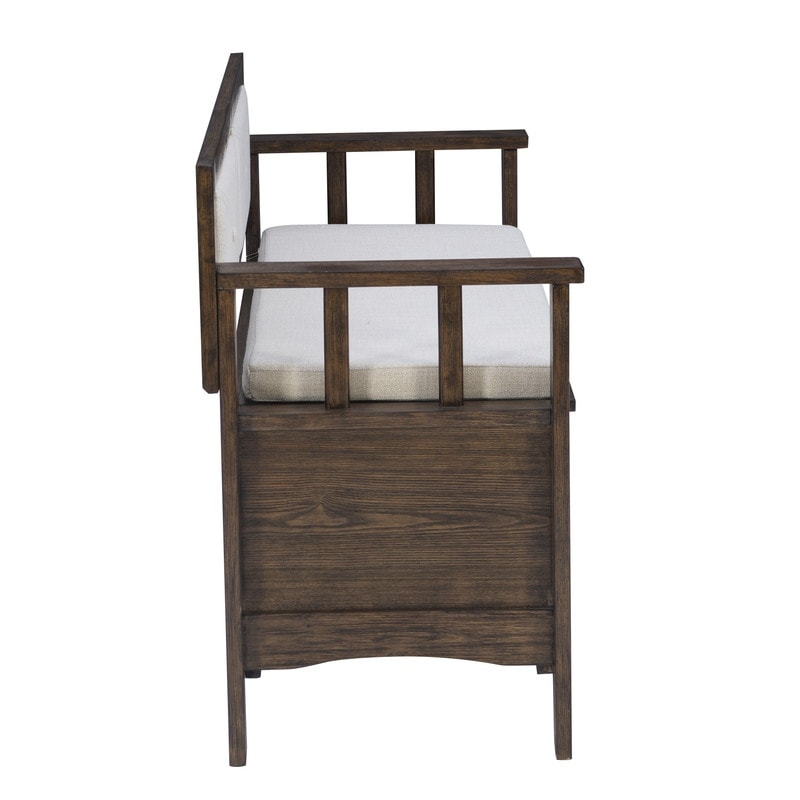 Banc d'entrée avec rangement et couvercle rabattable en bois Dahlia