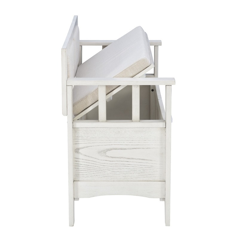 Banc d'entrée avec rangement et couvercle rabattable en bois Dahlia