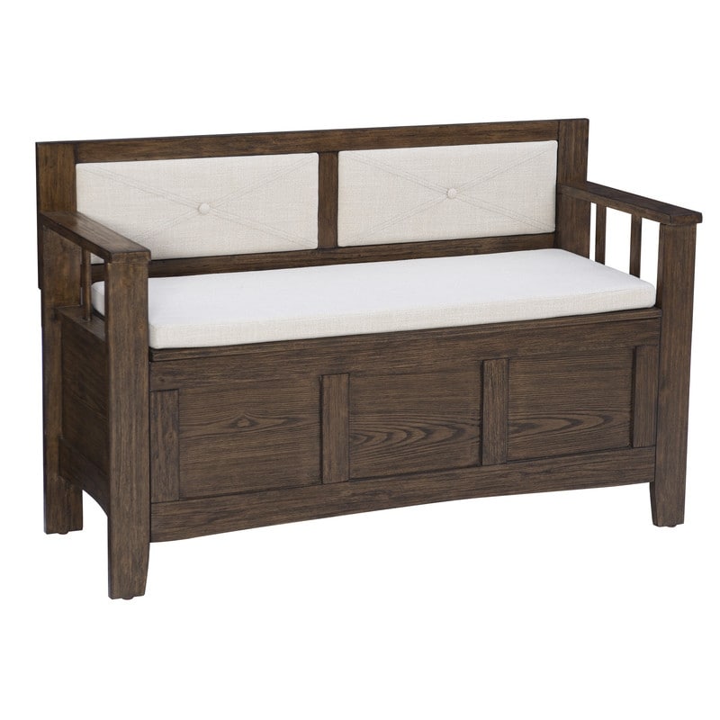 Banc d'entrée avec rangement et couvercle rabattable en bois Dahlia