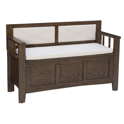 Banc d'entrée avec rangement et couvercle rabattable en bois Dahlia