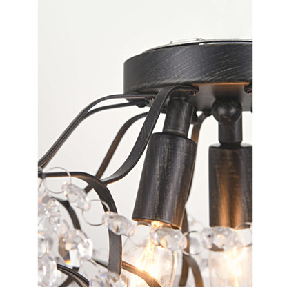 Dalia - Plafonnier intérieur élégant à 3 lumières avec cristaux