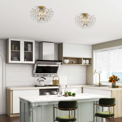 Dalia - Plafonnier intérieur élégant à 3 lumières avec cristaux