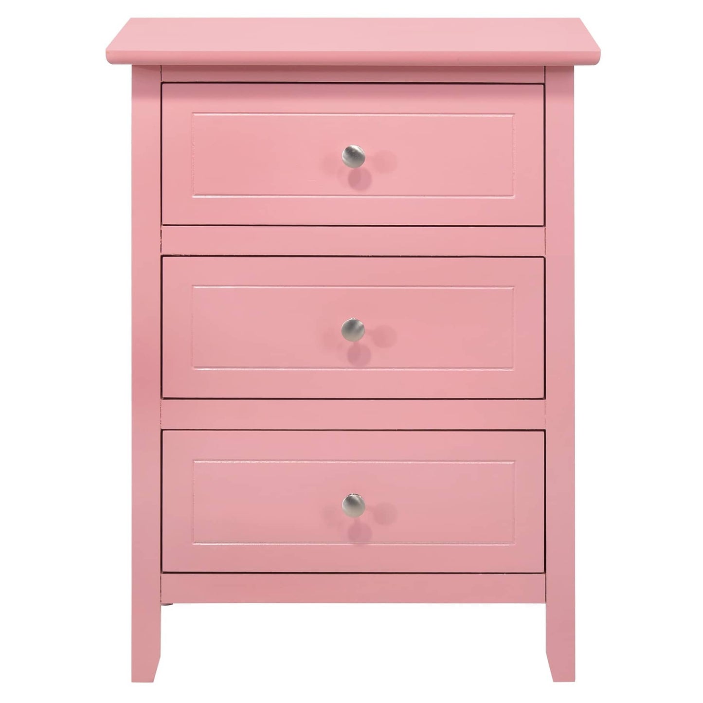 Table de chevet en bois de style transitionnel Daniel à 3 tiroirs