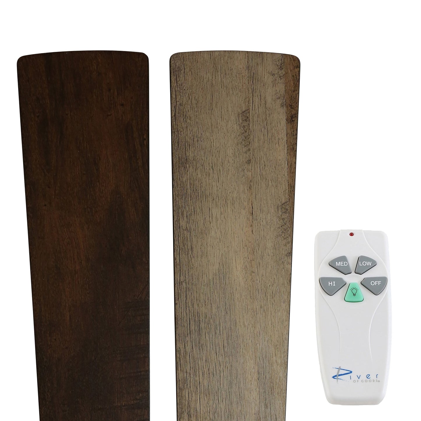 Ventilateur de plafond Della River of Goods à 52 pouces avec 3 lumières, télécommande et fini bronze huilé et verre teinté