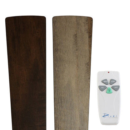 Ventilateur de plafond Della River of Goods à 52 pouces avec 3 lumières, télécommande et fini bronze huilé et verre teinté