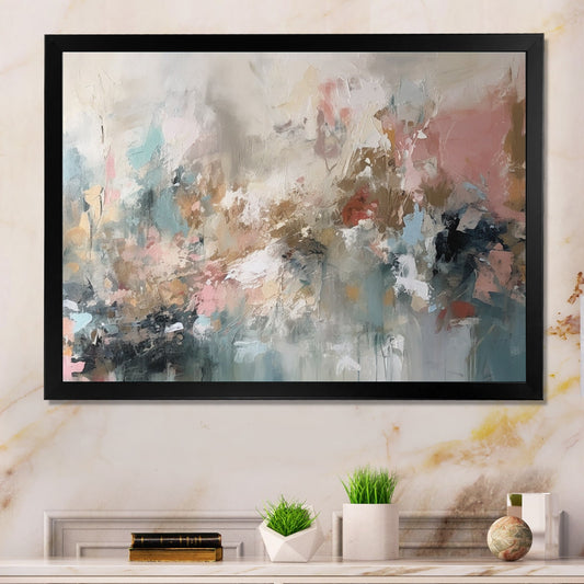 Designart Brushstroke Abstract Painting I Abstract Framed Wall Art For Living Room