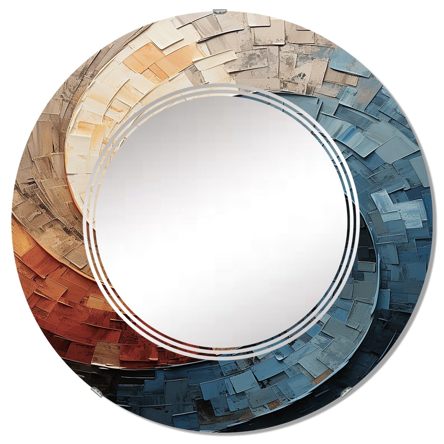 Designart Miroir mural abstrait moderne en spirale et en collage