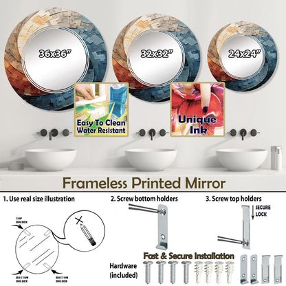 Designart Miroir mural abstrait moderne en spirale et en collage