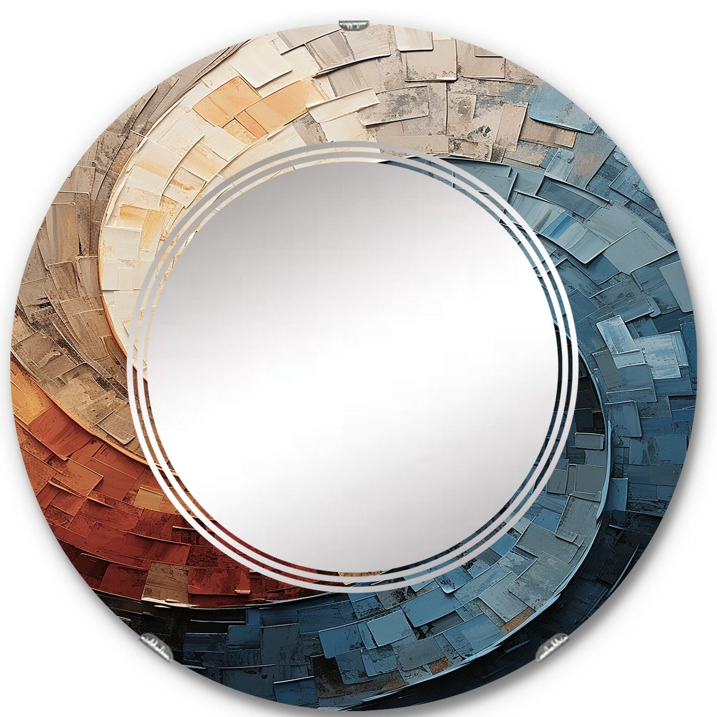 Designart Miroir mural abstrait moderne en spirale et en collage