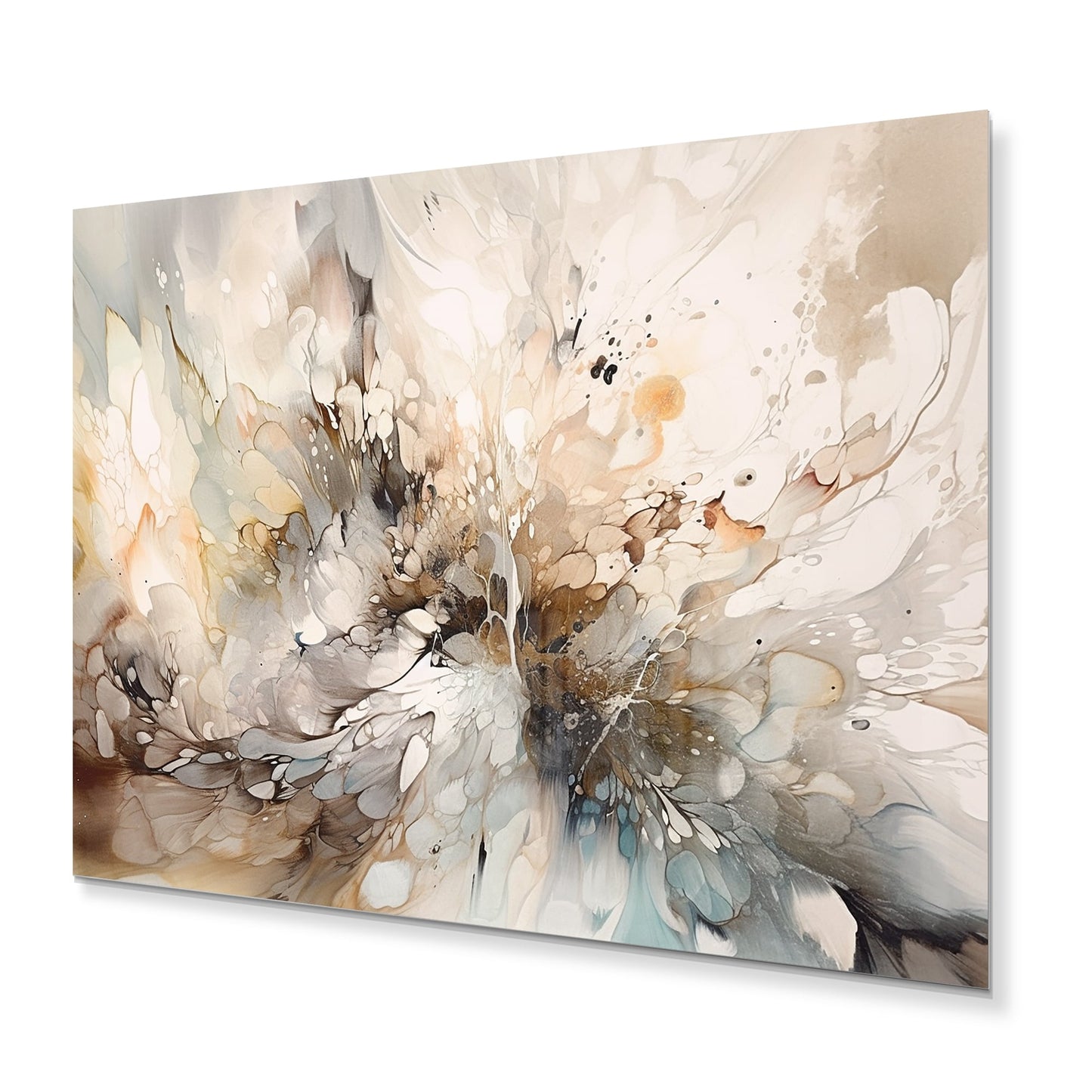 Designart White And Grey Geometric Depths I Art mural géométrique moderne en métal