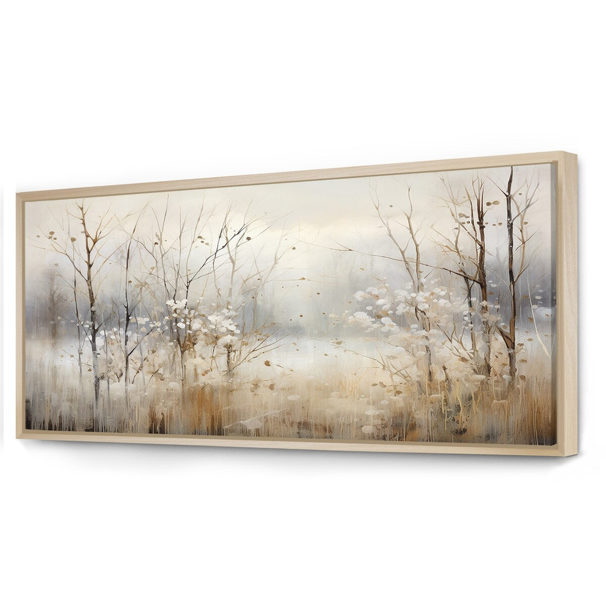 Designart Winter Meadow View Calmness II Meadow Grey Wall Decor - Traditional Bedroom Framed Canvas Wall Art