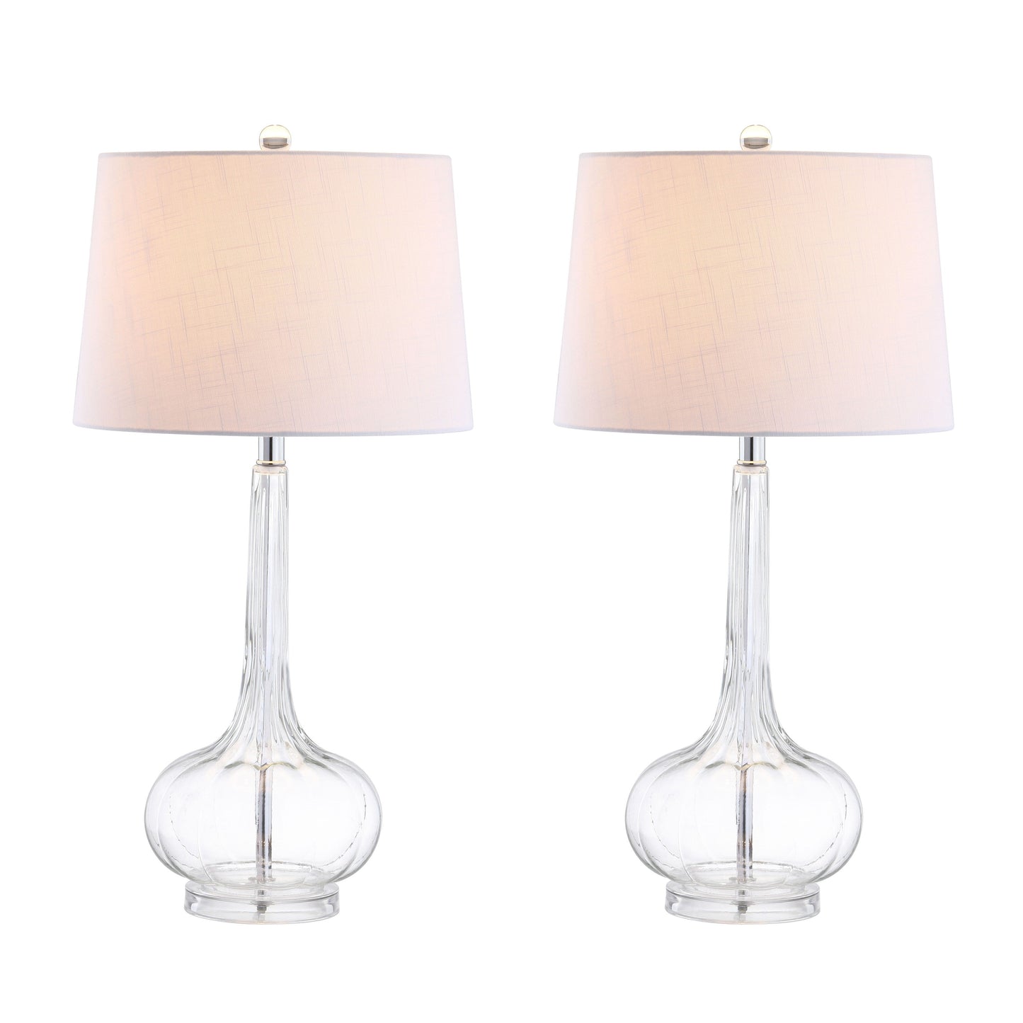 Lampe de table LED en verre en forme de goutte d'eau Diamante 28.5, rose (lot de 2) par JONATHAN Y