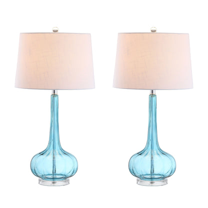 Lampe de table LED en verre en forme de goutte d'eau Diamante 28.5, rose (lot de 2) par JONATHAN Y