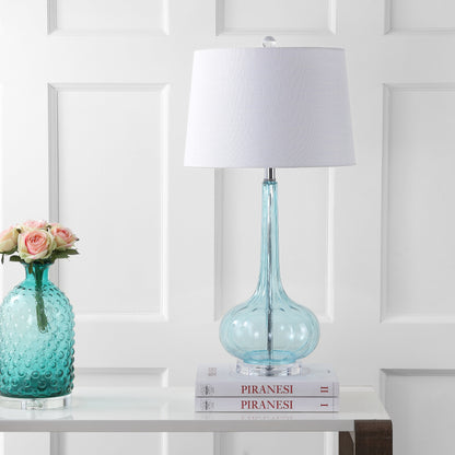 Lampe de table LED en verre en forme de goutte d'eau Diamante 28.5, rose (lot de 2) par JONATHAN Y