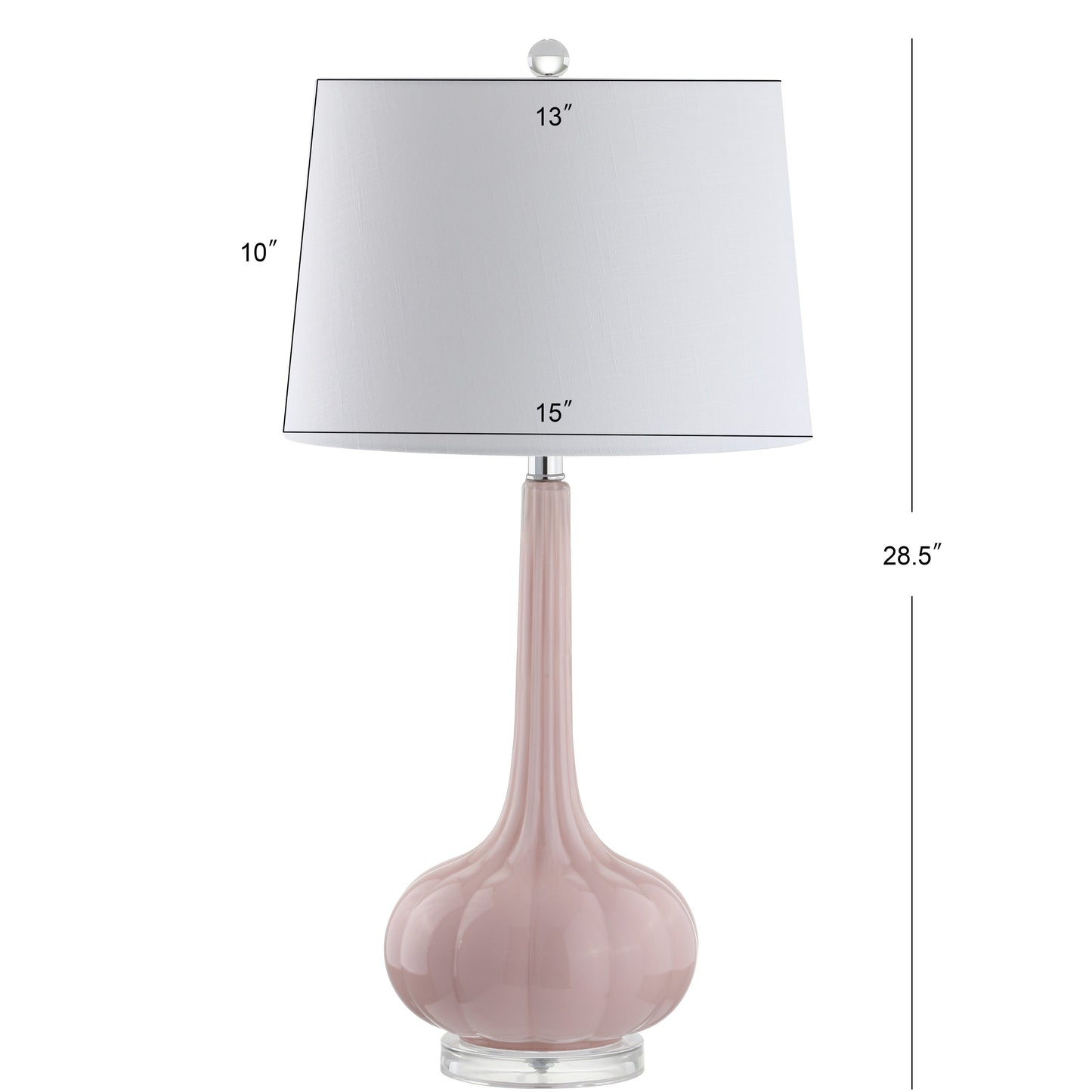 Lampe de table LED en verre en forme de goutte d'eau Diamante 28.5, rose (lot de 2) par JONATHAN Y