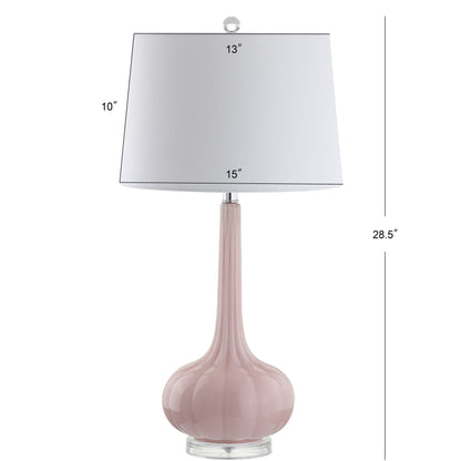 Lampe de table LED en verre en forme de goutte d'eau Diamante 28.5, rose (lot de 2) par JONATHAN Y