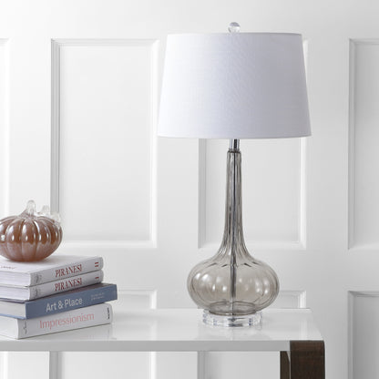 Lampe de table LED en verre en forme de goutte d'eau Diamante 28.5, rose (lot de 2) par JONATHAN Y