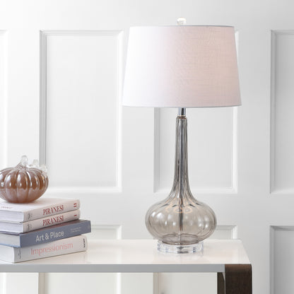 Lampe de table LED en verre en forme de goutte d'eau Diamante 28.5, rose (lot de 2) par JONATHAN Y