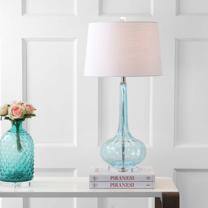 Lampe de table LED en verre en forme de goutte d'eau Diamante 28.5, rose (lot de 2) par JONATHAN Y