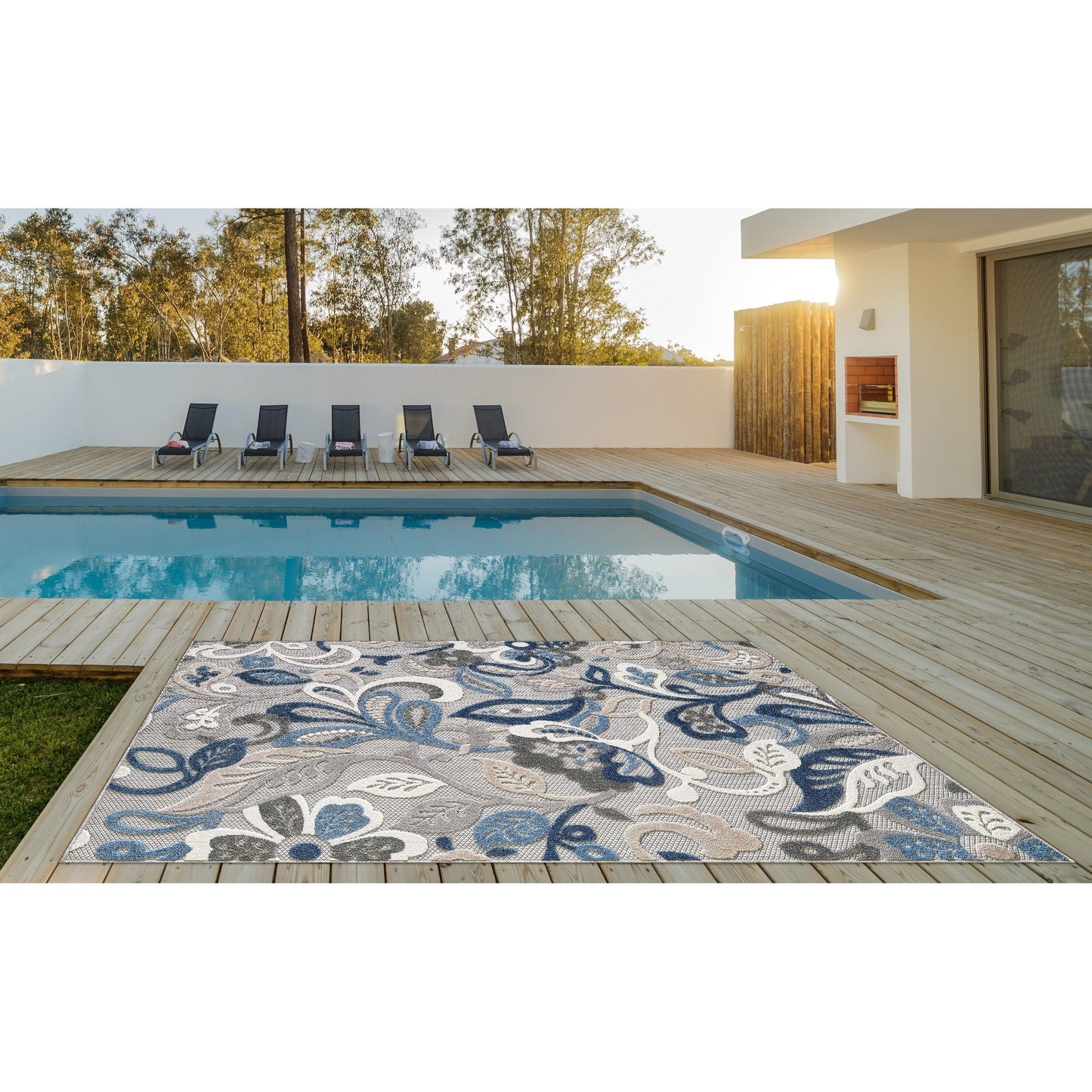 Domani Napa Floral Textured Indoor/ Outdoor Rug