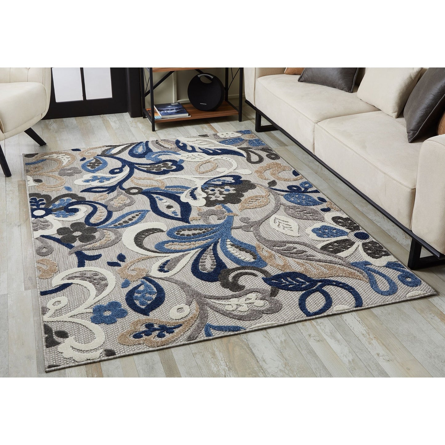 Domani Napa Floral Textured Indoor/ Outdoor Rug