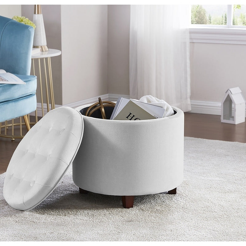 Donovan Tufted Round Storage Ottoman