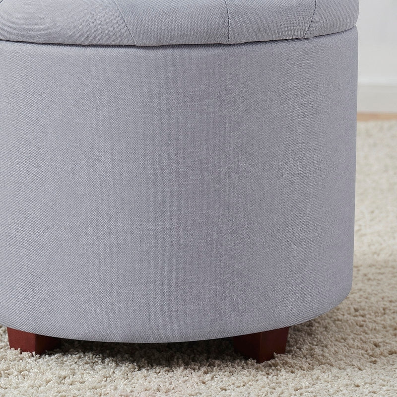 Donovan Tufted Round Storage Ottoman