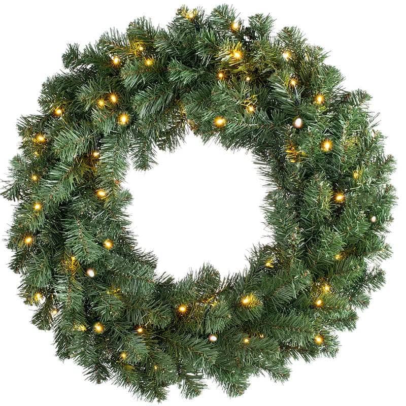 Pre-lit Warm/Cool White Christmas Wreath - 48