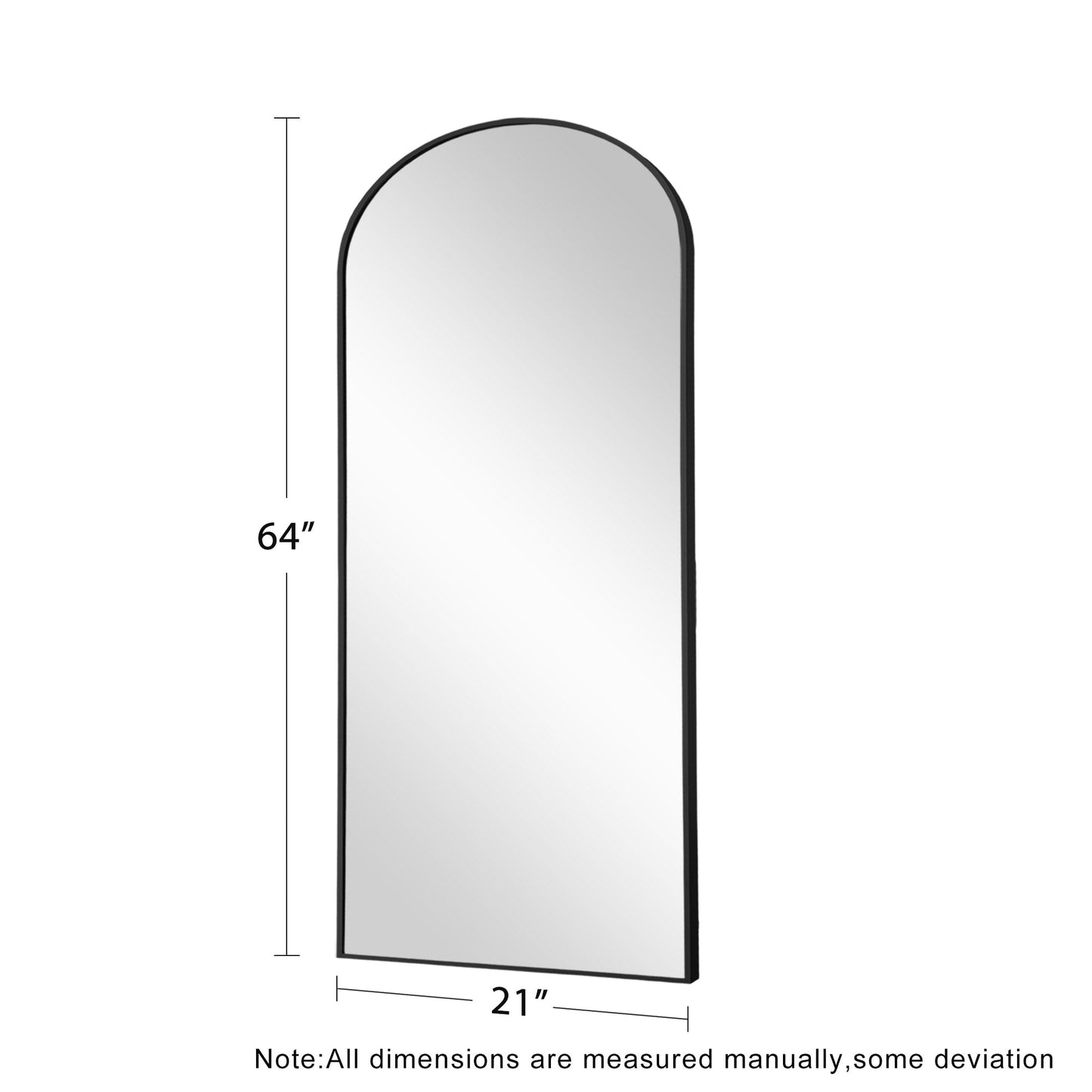Dovelina Miroir mural à poser, miroir de corps entier, miroir de sol avec arche