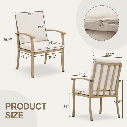 EGEIROS LIFE AluLux 9-Piece Aluminum Patio Dining Set with 2 Swivel Dining Chairs, 6 Dining Chairs and Washable Cushions