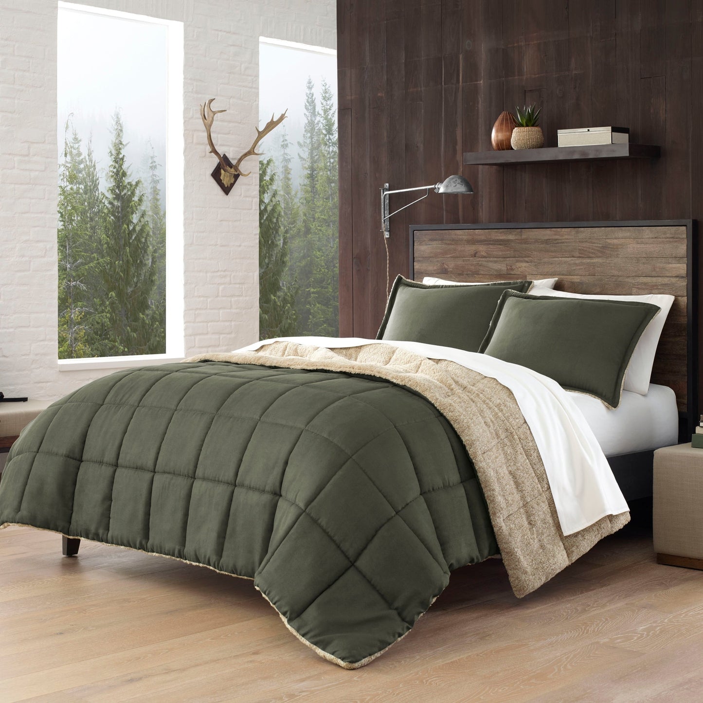 Eddie Bauer Sherwood Faux Suede Textured Comforter & Sham Set