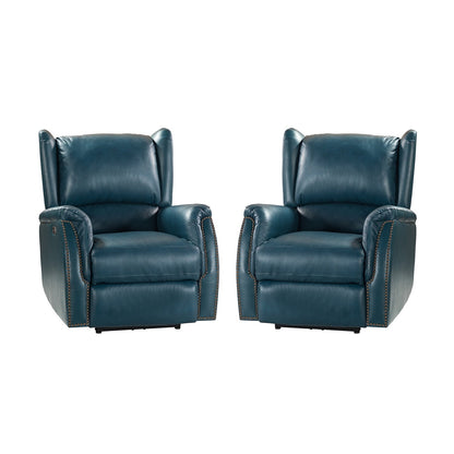 Eduardo Genuine Leather Power Recliner with USB Port Set of 2