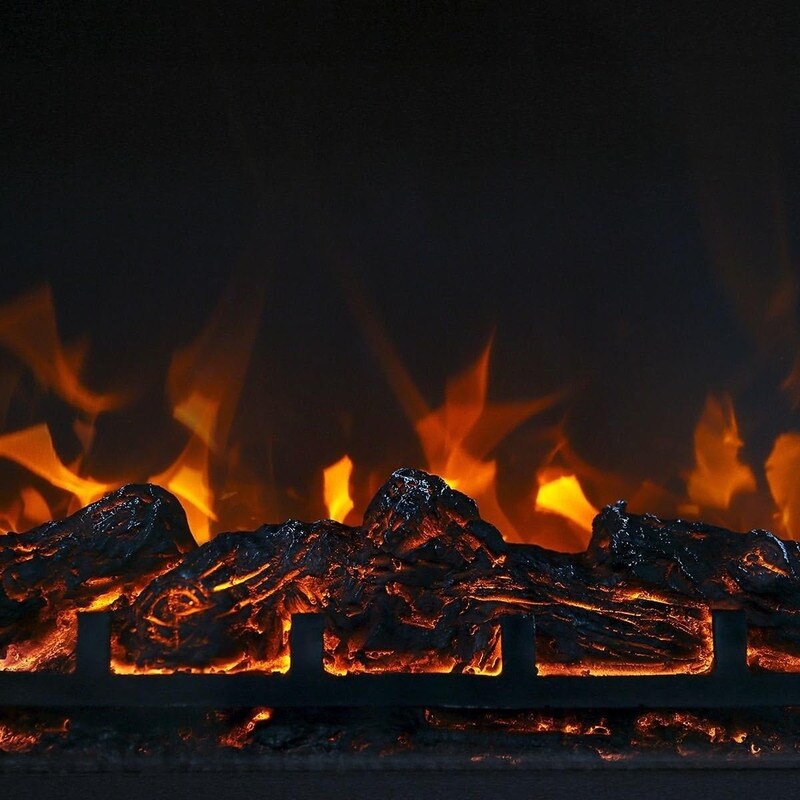 Insert de cheminée électrique avec chauffage réglable, luminosité réglable, minuterie et protection contre la surchauffe, 1400 W, homologué CSA