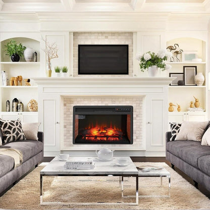 Insert de cheminée électrique avec chauffage réglable, luminosité réglable, minuterie et protection contre la surchauffe, 1400 W, homologué CSA