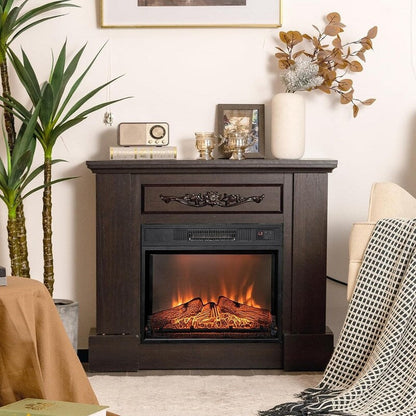 Insert de cheminée électrique avec chauffage réglable, luminosité réglable, minuterie et protection contre la surchauffe, 1400 W, homologué CSA