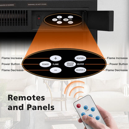 Surround de cheminée électrique en bois, foyer électrique, télécommande