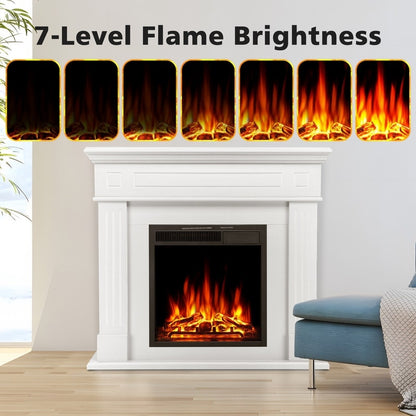 Surround de cheminée électrique en bois, foyer électrique, télécommande