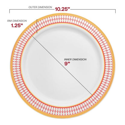 Elegant Gold Chord Rim Disposable Plastic Plate Packs - Party Supplies
